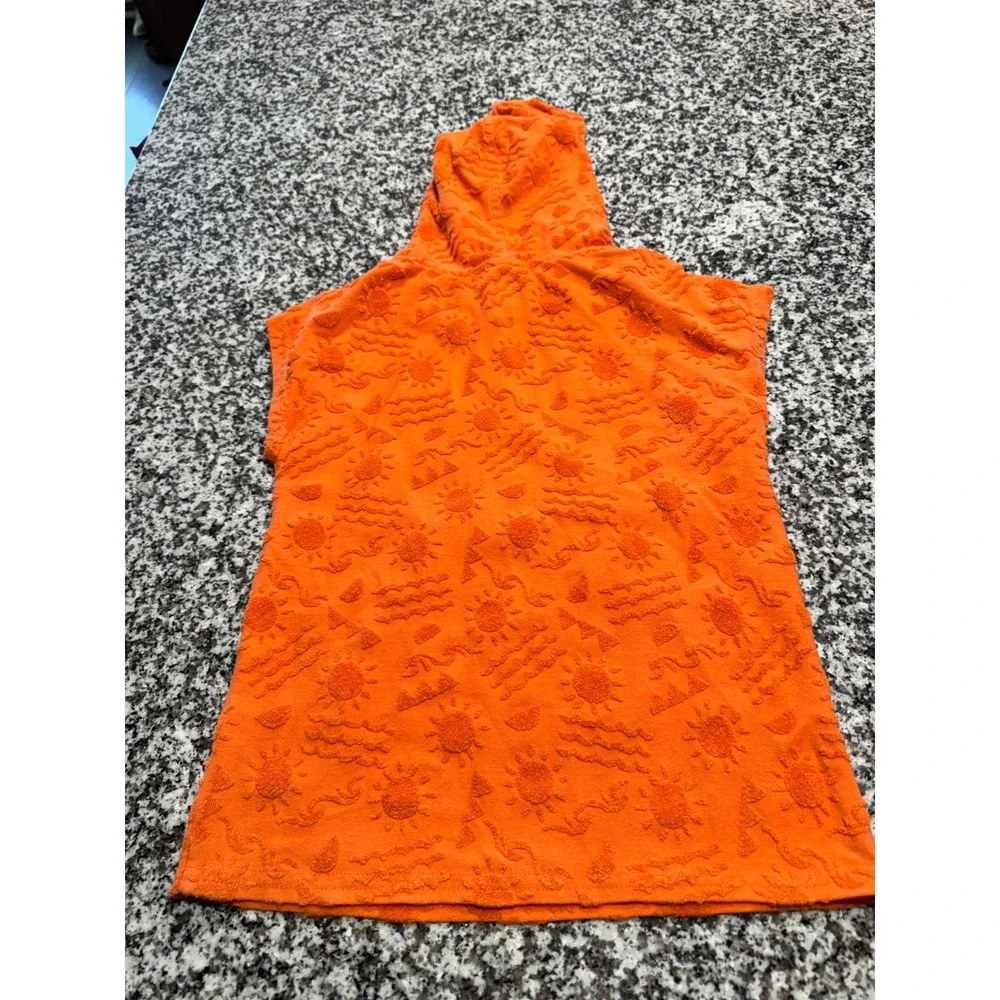Wonder Nation Terry Cloth Swim Cover Up Kids‎ 4T Orange Sun Pattern Beach Pool